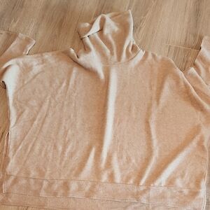 Zenana | Oversized Cozy Elegant Beige Turtleneck Sweater